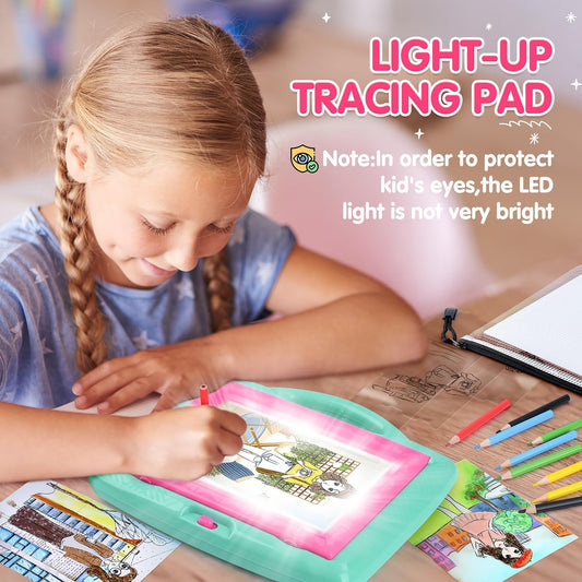 PLAY Light Up Tracing Pad for Kids, LED Tracing Pad Toys for Girls Ages 6-12, Arts & Crafts Writing Drawing Tracer Board, Birthday Toys Gifts Ideas for Girl or Boy 6+ Year Old