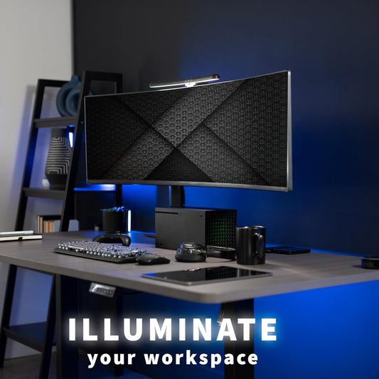 VIVO Universal LED Curved Computer Monitor Light Bar, USB Powered Screen Lamp for Home Office, 5 Level Adjustable Brightness and Temperature Reading Light, Black, Desk-LTSB2