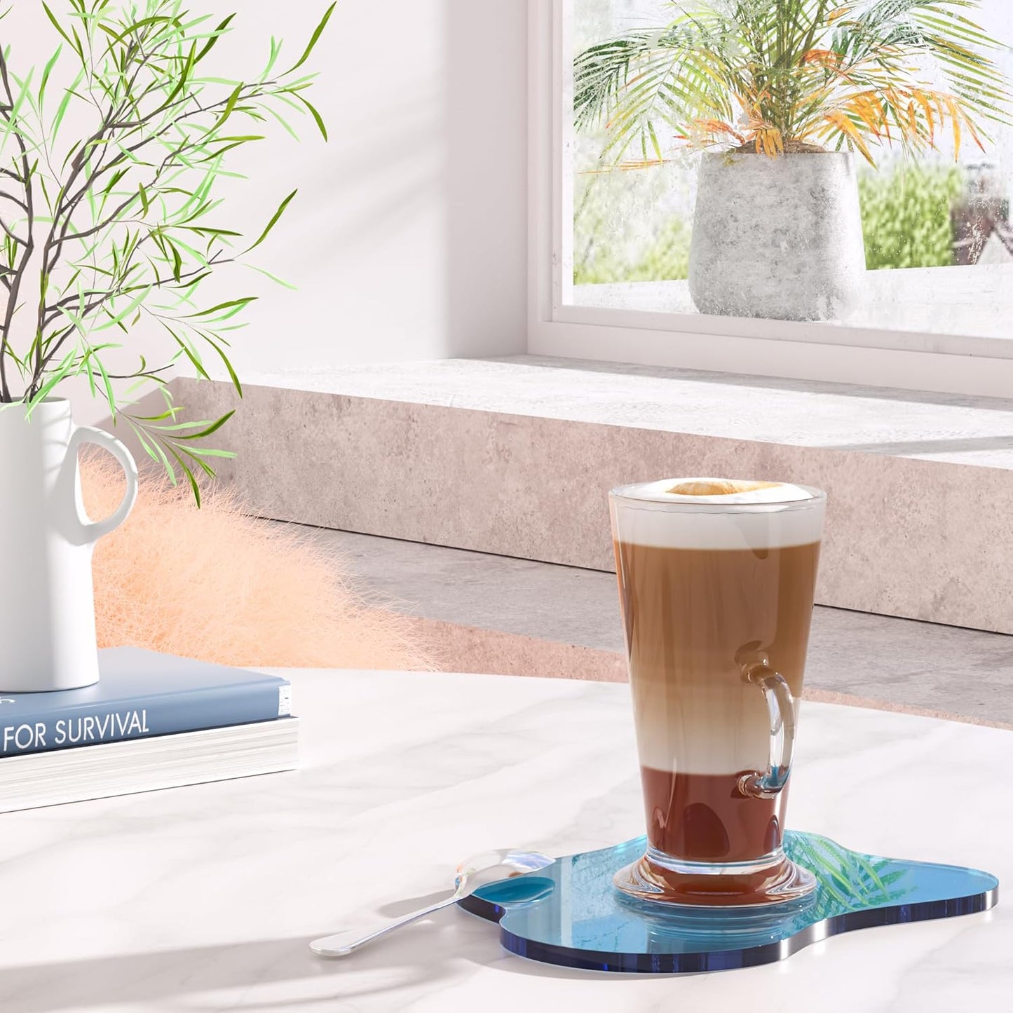 Acrylic Coaster Decorative Plates, Irregular Bar Drink Coaster, Clear Cloud Shape Coffee Cup Coaster, Perfect for Tabletop Protection and Accessories Display.(Gold)