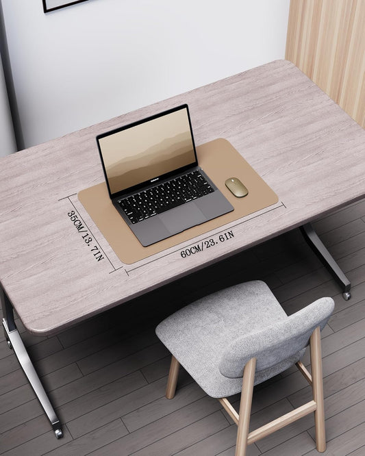 YSAGi Double-Sided Desk Pad, 31.5"x15.7"Leather Desk Mat, Eco Cork Desk Pad Protector,Large Mouse Pad,Waterproof Desk Blotter for Office/Home(Coffee)