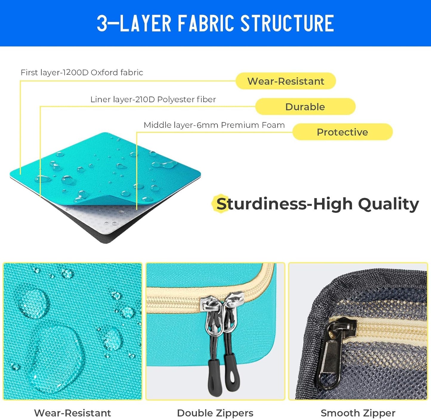 ECHSRT Big Pencil Case, Aesthetic Portable Zipper Pencil Bag with Hidden Pocket, Special Pouch for Men Women Adults, Stationery Organizer Pen Cases for Office Travel,Black