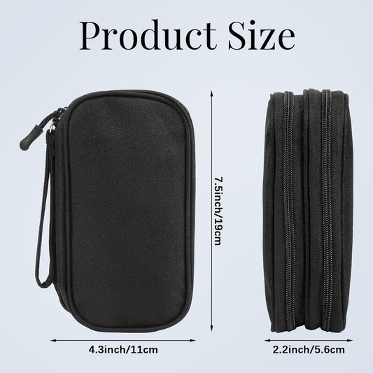 Travel Electronics Pouch Bag, Black Electronics Accessories Organizer Bag, Travel Cable Organizer Pouch for Charger Cord Phone Earphone Mouse