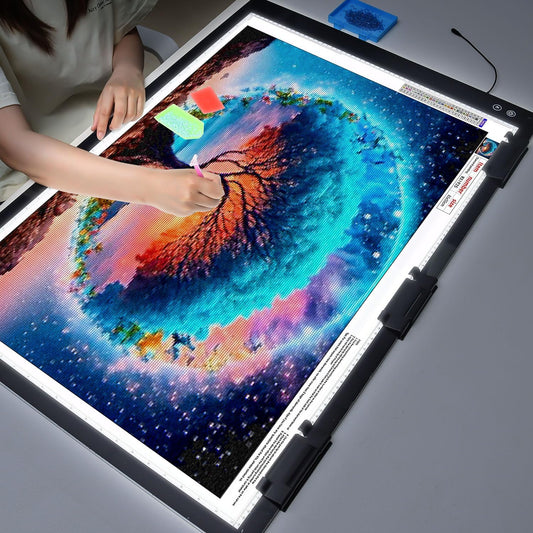 Rechargeable A4 Light Box with Padded Case,led Light pad with Built-in Stand & Clip,6 Levels of Brightness lightbox for tracing,Diamond Painting.Light Table for Artists,Drawing,Sketching,Animation