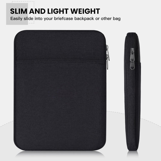 Tablet Sleeve for 2026 iPad A16, 11 inch iPad Air M4 M3 M2, Pro M5, Amazon Fire Max 11 Tablet/Kindle Fire HD 10/10 Plus, Galaxy Tab A9+ Plus Bag, Black