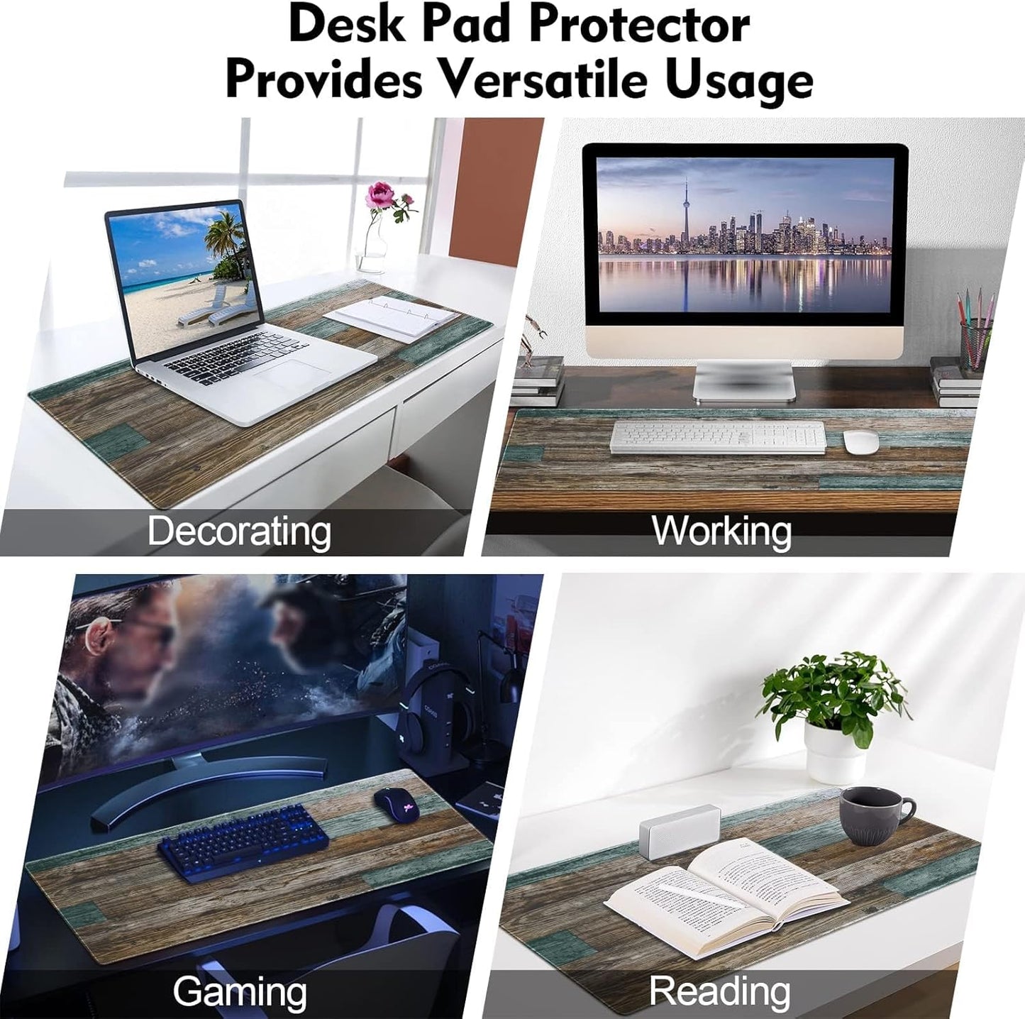 Galdas Mouse Pad For Gaming,Forest Background Pattern XXL XL Large Mouse Mat Long Extended MousePad Desk Mat Non-Slip Rubber Mice Pads Stitched Edges Thin (31.5 x 11.8 x 0.12 Inches) Tree