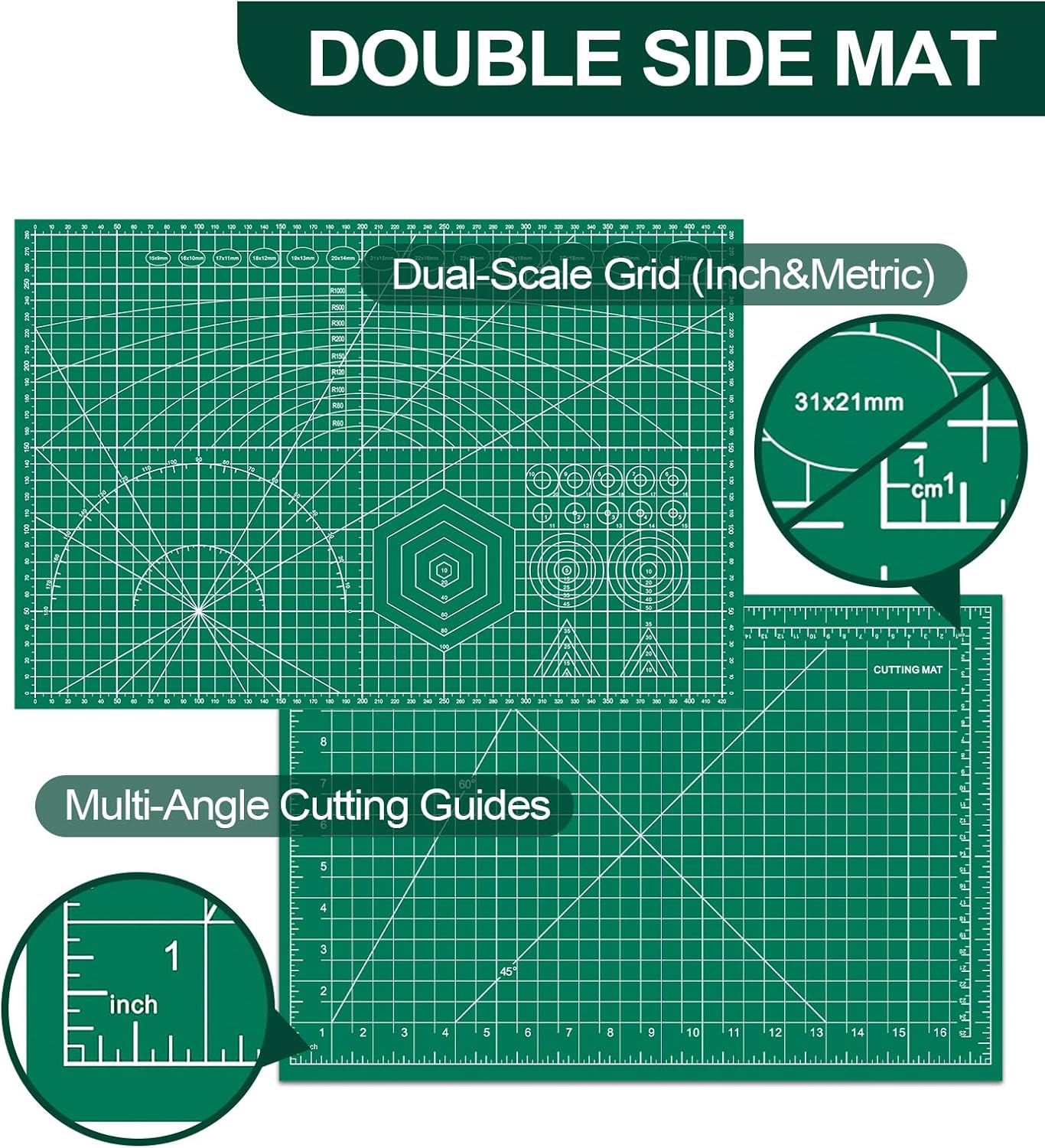 10 Pcs Self Healing Cutting Mat Bulk, 12"×18" Rotary Cutting Mats for Crafts, A3 Sewing Boards for Fabric Quilting Scrapbooking Precision Cutting Double Sided 5-Ply