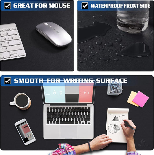 K KNODEL Non-Slip Desk Mat, Desk Pad, Desk Blotter, Desktop Mat for Desk, Large Desk Protector, Office Computer and Laptop Mat for Desk (31.5"x15.7", Brown)