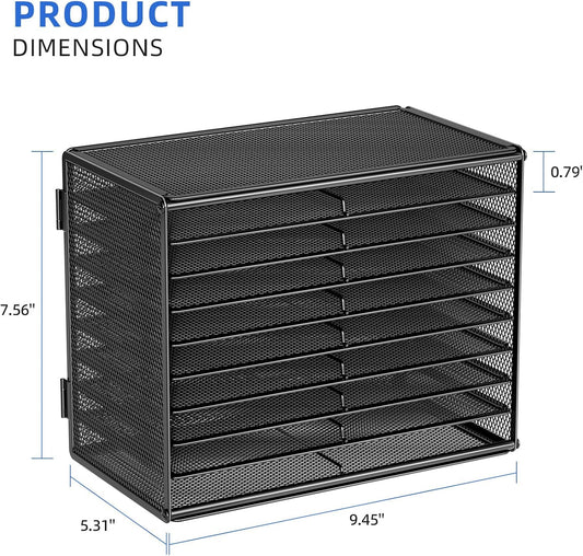 Marbrasse Mesh Marker Organizer, Metal Desktop Storage Rack for 126 Markers, Pens, Pencils, 9 Tier Marker Holder for Office Classroom & Home Art Supplies(Black)