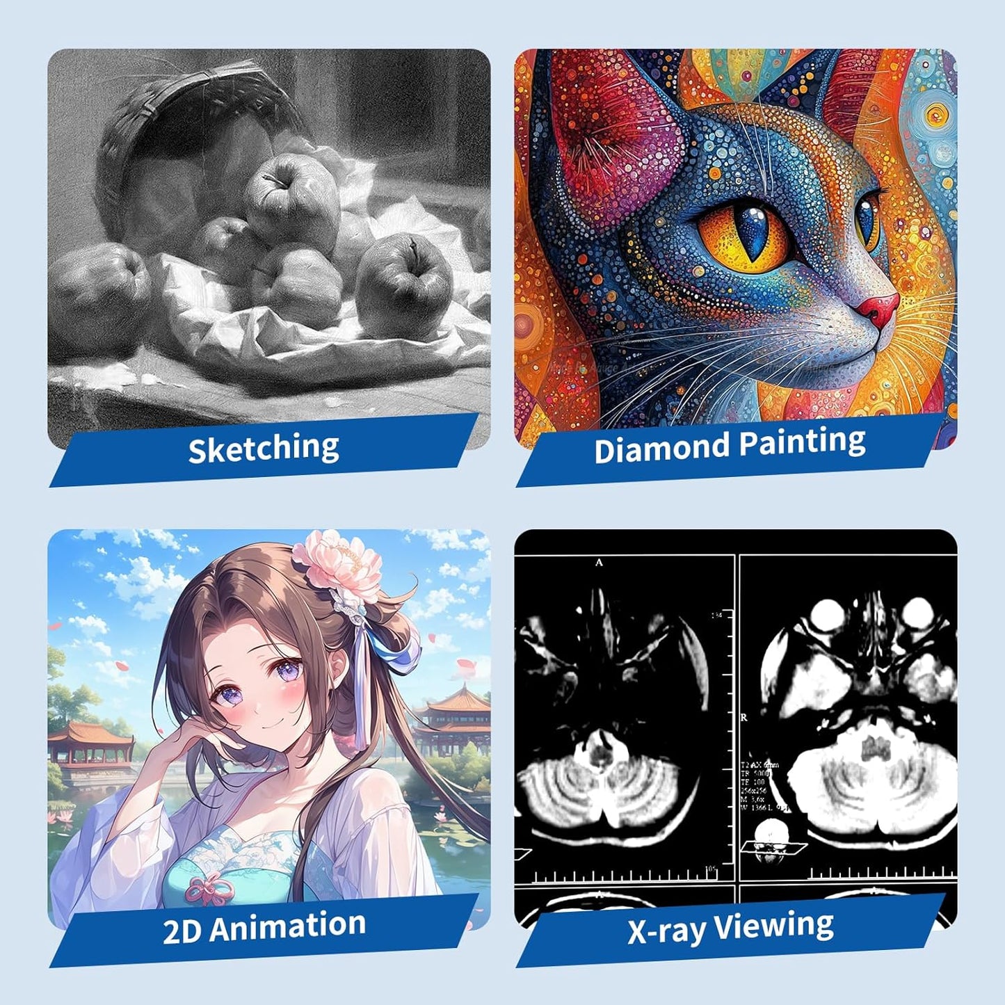Rechargeable A3 LED Light Pad, 6-Levels Brightness & Adjustable Stand for Diamond Painting, Tracing, Art Large Drawing Board with Clip (16.5"x11.7")
