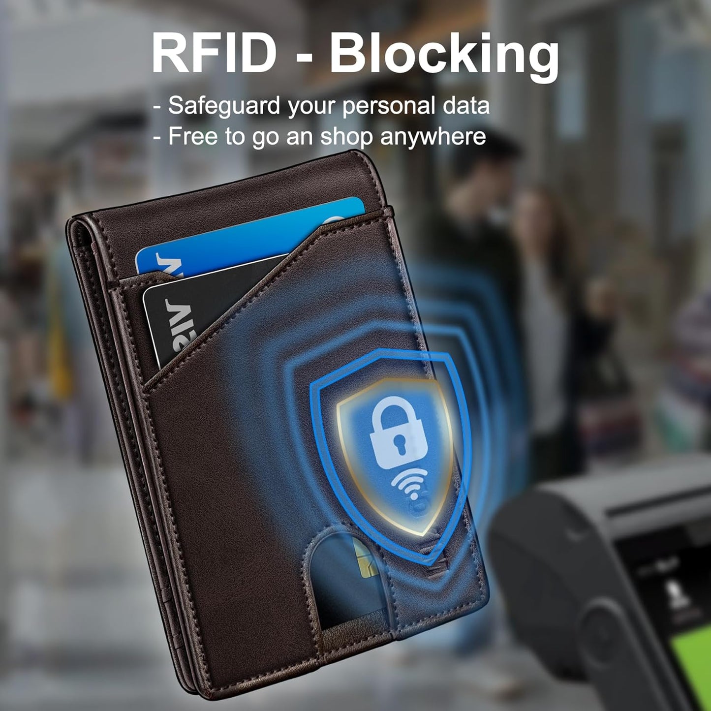 miyozi Airtag Wallet for Men,with Money Clip 11 Cards Slim Front Pocket Leather RFID Blocking Wallet with Gift Box