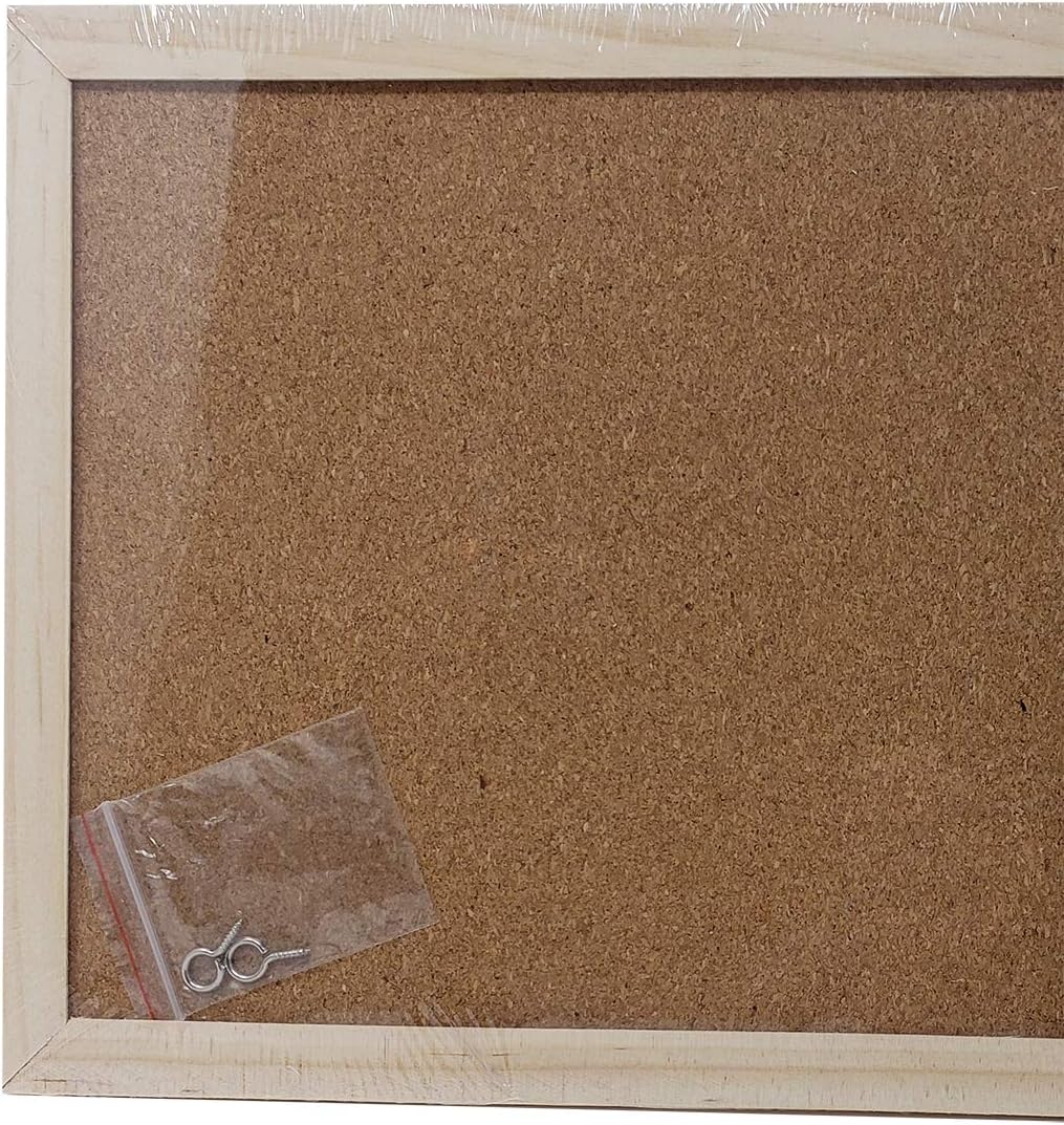 Mini Cork Bulletin Board Wood Framed 12 x 8 Inch for Home, Office or Dorm