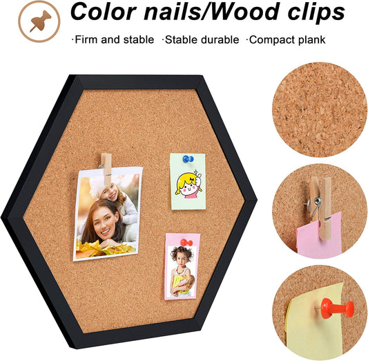 Cork Board Tiles - 4 Packs Adhesive Corkboards for Wall, Small Cork Board Squares Decorative for Office, School & Home