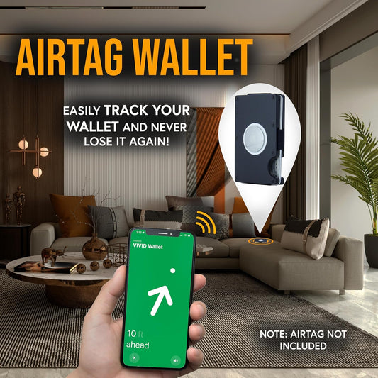 VIVID Carbon Fiber AirTag Wallet for Men - Slim, Modern, RFID Blocking, Scratch Resistant, Credit Card AirTag Holder, Easy Access Cards, Money Clip, Mens Wallet (Carbon Fiber)