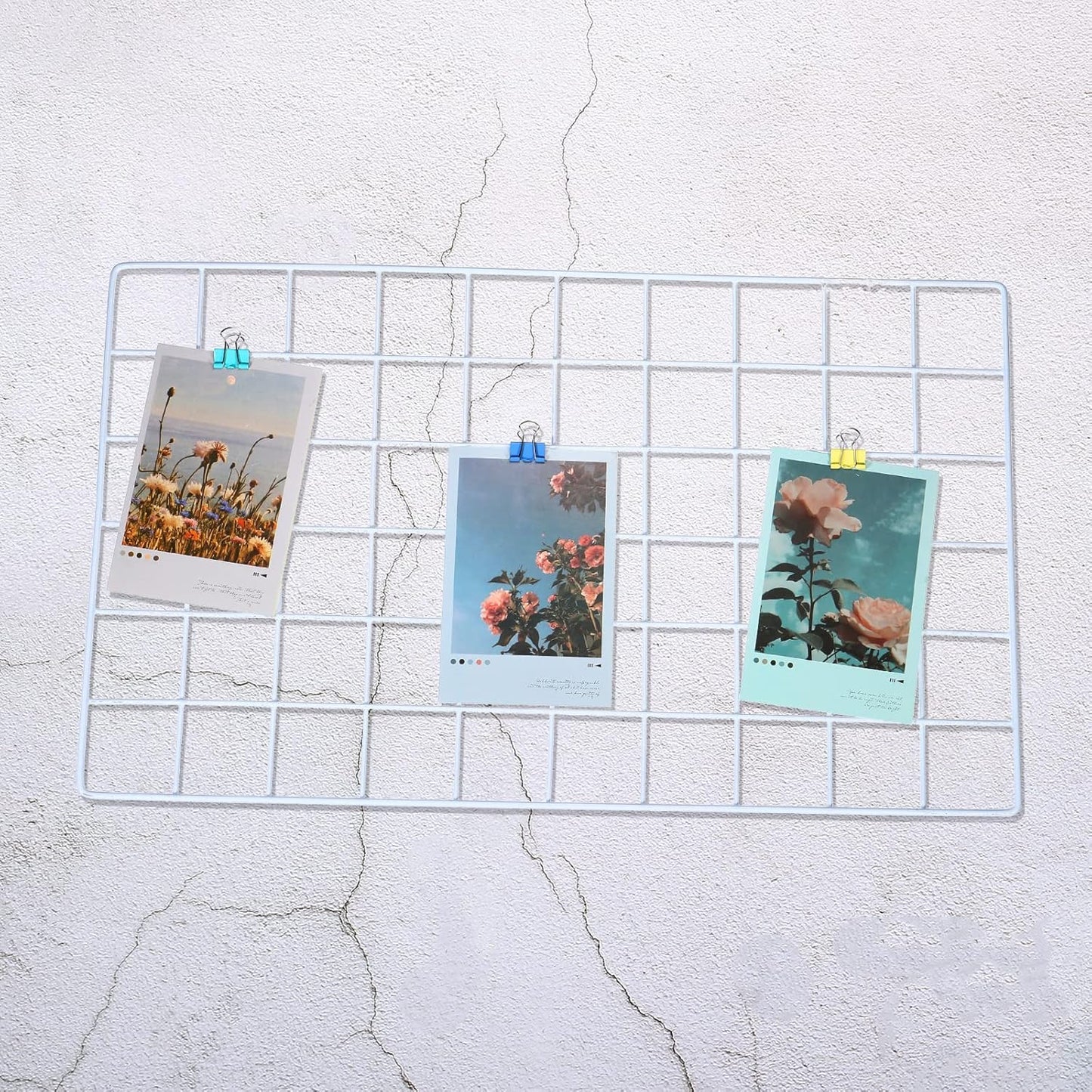 PATIKIL 16"x12" Wire Grid Panel, 1 Pack Wall Grid Decorative Panels Board Photo Pictures Display Decor Hanging Organizer for Home Office, Black