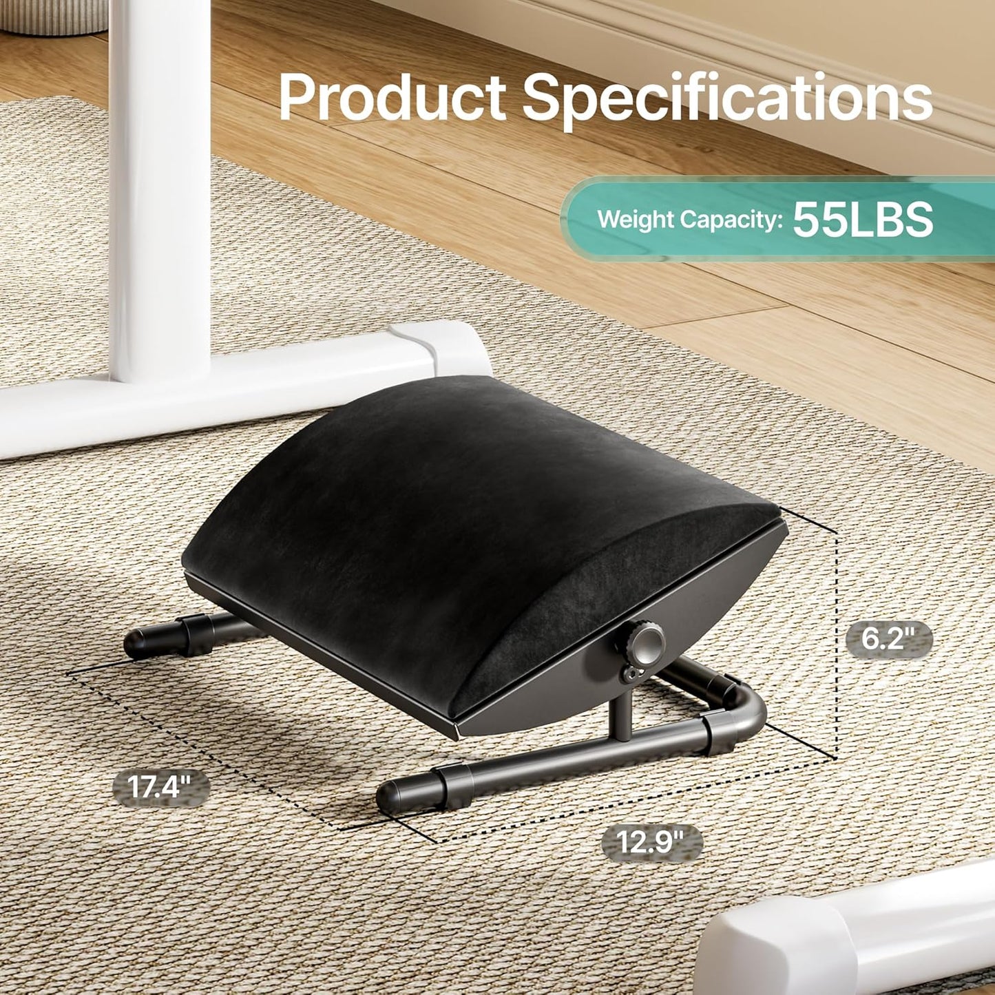 PEGZONE Foot Rest for Under Desk at Work, Ergonomic Footrest with Adjustable Tilt Angle,Foot Stools for Under Office Desk Chair, Rest Stool for Home Work and Study