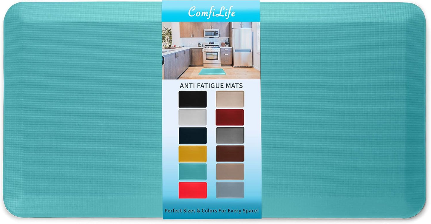 ComfiLife Anti Fatigue Floor Mat – 3/4 Inch Thick Kitchen Mats for Floor, Standing Desk Mat, Kitchen Rug – Comfort at Home, Office – Durable – Stain Resistant – Non-Slip Bottom (20" x 32", Black)