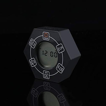 Home & Office Timer with Clock, 5,15, 30, 45, 60 Minute Preset Countdown Timer, Easy-to-Use Time Management Tool (Cyan)