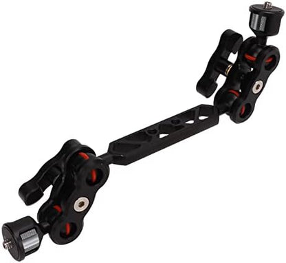 11in Articulating Arm, Adjustable Camera Articulating Ballhead Extension Bar, with 1/4in and 3/8in Screw Interface, for LCD Monitors, LED Lights