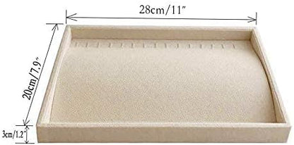 Velvet Sunglasses Organizer Tray 4 Slot, Stackable Eyewear & Glasses Display Case, Premium Beige Velvet, Scratch-Free Lining, Drawer Insert for Dressing Table Vanity Home Retail Trade Show