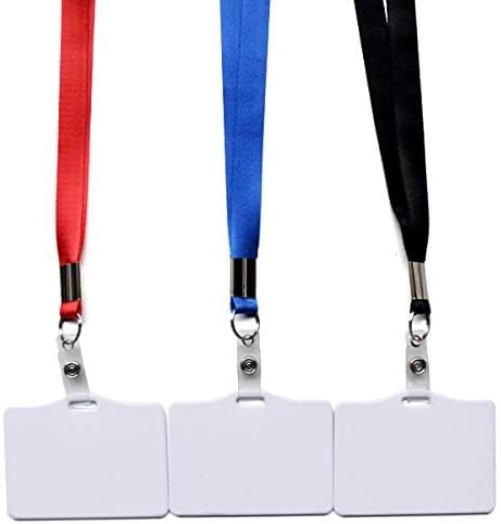 PVC Polymer Card Name Badge Sublimation Heat Press Transfer Thermal Personalized with Lanyard Black 10 Pieces