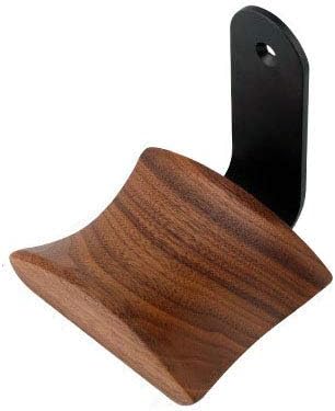 KiaoTime Headphone Hanger Holder - Walnut Wood Headset Stand, Universal Fit (Under-Desk Mount)