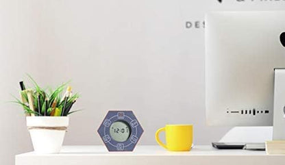 Home & Office Timer with Clock, 5,15, 30, 45, 60 Minute Preset Countdown Timer, Easy-to-Use Time Management Tool (Cyan)