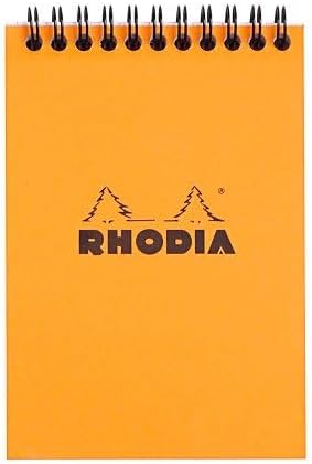 Rhodia #16 Wirebound Notepad 5.8" x 8.3" Dot Pad, Orange Cover