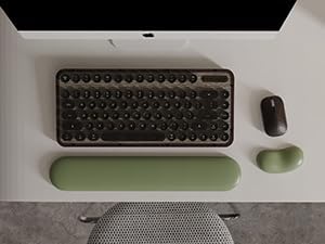 Ergonomic Wrist Rest Set for Keyboard and Mouse | Cooling Gel & Slow-Rebound Memory Foam Palm Support Pad | Luxe Leather, Minimalist, Non-Slip PU Base for Office, Laptop & Gaming (03White)