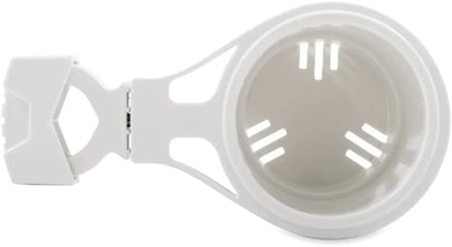 Camco Large Clamp Mounted Cup Holder-Provides a Secure Location for Your Beverage-Mountable for Up to 2-Inch Rail-White (53083)