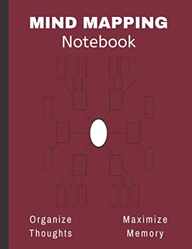 Mind Mapping Notebook: Mind Mapping Workbook | Mind Map Templates for Improved Memory and Effective Note taking | Burgundy