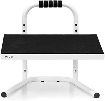 VIVO Ergonomic Height Adjustable Foot Rest Relief Platform, Elevated Stool for Comfortable Sit to Stand Workstation, Non-Slip Surface, Portable, Home Office Classroom Use, Black, STAND-FT01