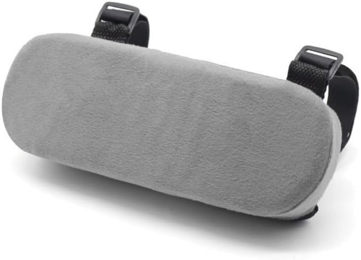 Office Chair Arm Pads 2-Pack – Soft Grey PP Cotton Cushions for Elbow Support – Universal Fit, Comfortable, Non-Slip Covers for Office, Gaming & Home Chairs