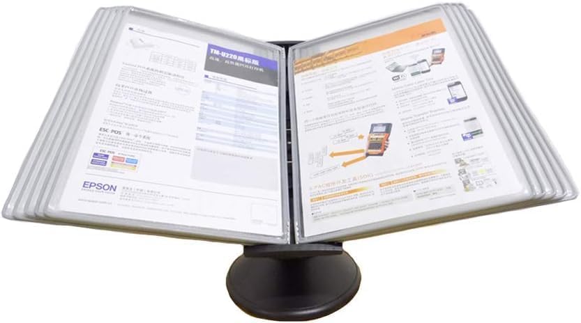 Wall Mount Reference Display System, Flip File Holder, Desktop or Wall-Mounted Display Stand with Adjustable tilt,Folders(C)