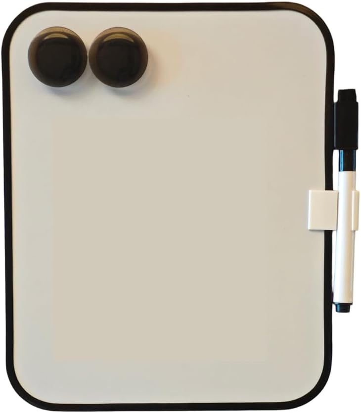 Small Dry Erase Board，Fridge Whiteboard，6" X 8" with Dry Erase Markers Magnetic and 2 Magnets，Mini Whiteboard for Office Door，School Lockers（White）