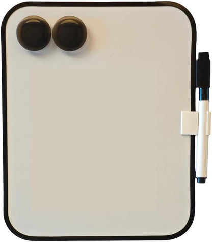 Small Dry Erase Board，Fridge Whiteboard，6" X 8" with Dry Erase Markers Magnetic and 2 Magnets，Mini Whiteboard for Office Door，School Lockers（White）