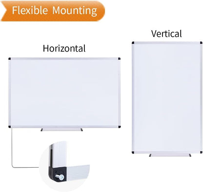VIZ-PRO Magnetic Dry Erase Board, 24 X 18 Inches, Silver Aluminium Frame