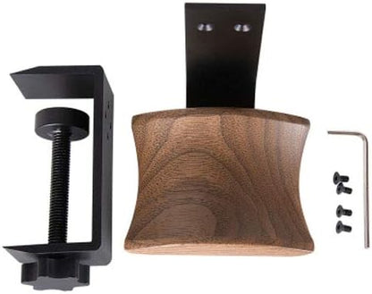 YANGMEI Under-Desk Mount Headphone Hanger Holder Headset Stand Walnut Wood Headphone Rack Hook Desk Tabletop Tape Under-Desk Mount Headphone Hanger Holder for Audio,Studio & Gaming Headphones