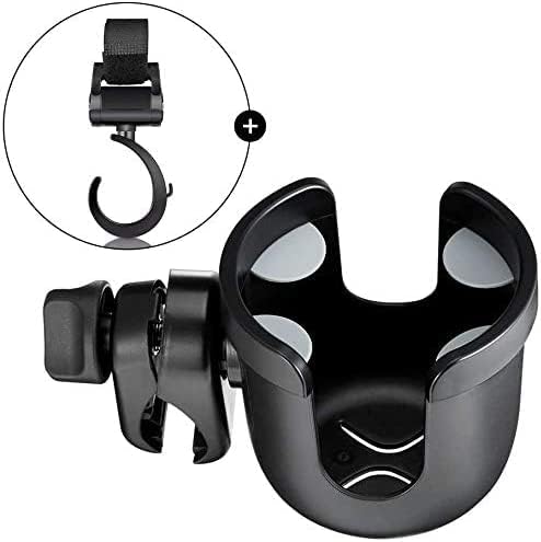 JOYTUTUS Wheelchair Cup Holder, Rollator Cup Holder, 4 Flexible Tabs with Hook Drink Holder for Walker, Scooter, Stroller, Mobility