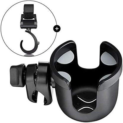 JOYTUTUS Wheelchair Cup Holder, Rollator Cup Holder, 4 Flexible Tabs with Hook Drink Holder for Walker, Scooter, Stroller, Mobility