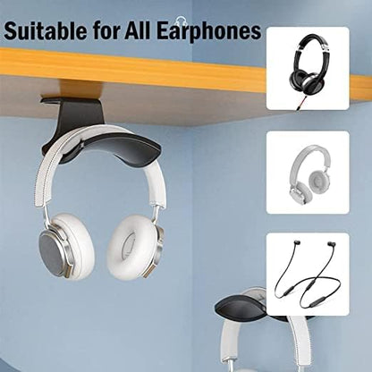 2-Pack Never Fall Headphone Hooks Hanger Wall Mount, Headset Holder Stand for Universal Gaming Headset Airpods Max Sony Bose Beats, Strong Adhesive by Screws