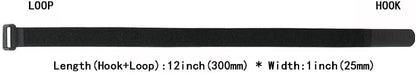 20 Pack (12 x 1 Inch) Reusable Fastening Cable Straps,Adjustable Multi-Purpose Hook and Loop Straps Nylon Cable Ties for Wire Cable Management Home Office Garage Outdoor Organization