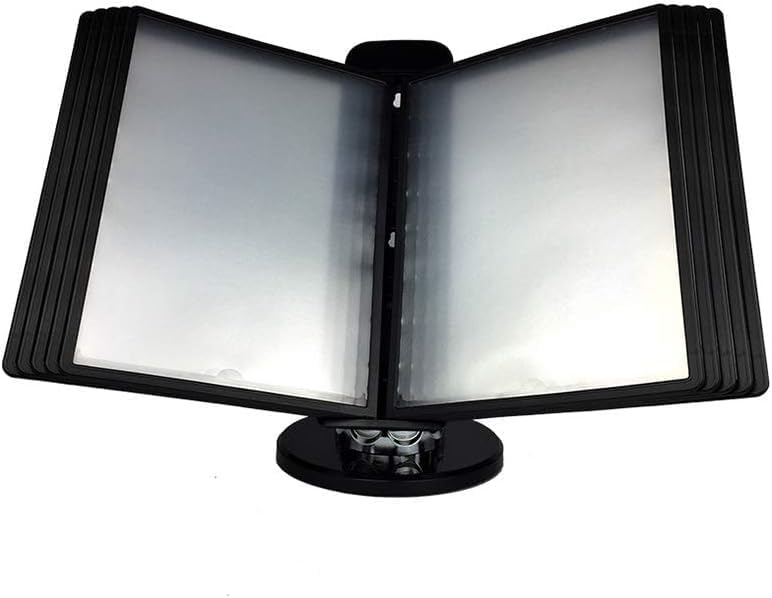Wall Mount Reference Display System, Flip File Holder, Desktop or Wall-Mounted Display Stand with Adjustable tilt,Folders