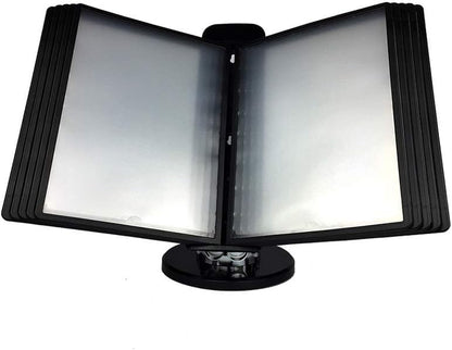 Wall Mount Reference Display System, Flip File Holder, Desktop or Wall-Mounted Display Stand with Adjustable tilt,Folders