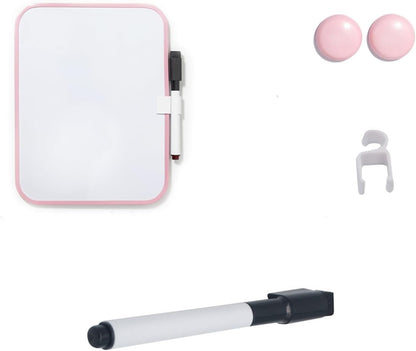 Magnetic Whiteboard with Marker and Magnets, 6" x 8",Small Whiteboard for Classroom, School Locker,Home, Office (Pink)