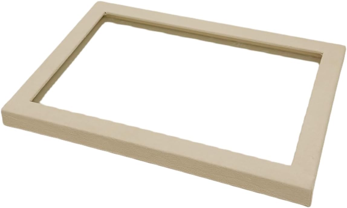 Velvet Sunglasses Organizer Tray 4 Slot, Stackable Eyewear & Glasses Display Case, Premium Beige Velvet, Scratch-Free Lining, Drawer Insert for Dressing Table Vanity Home Retail Trade Show