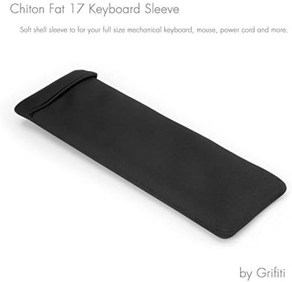 GRIFITI Chiton Fat 17 7" x 18" Neoprene Keyboard Sleeve Cover for 17 Inch 10key Mechanical & Standard Keyboards Portable Case - Extra Pocket for Cable, Mouse, Gaming Trackpad or Computer Tenkeyless