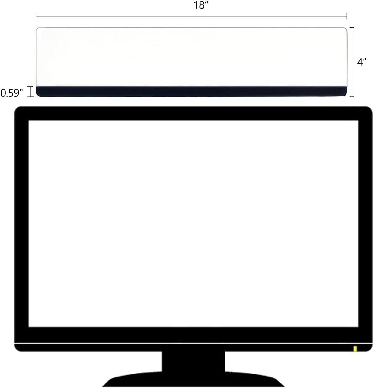Monitor Memo Board Top Mount,18" Monitor Sticky Note Holder,Sticky Boards,Message Board for Computer Monitors
