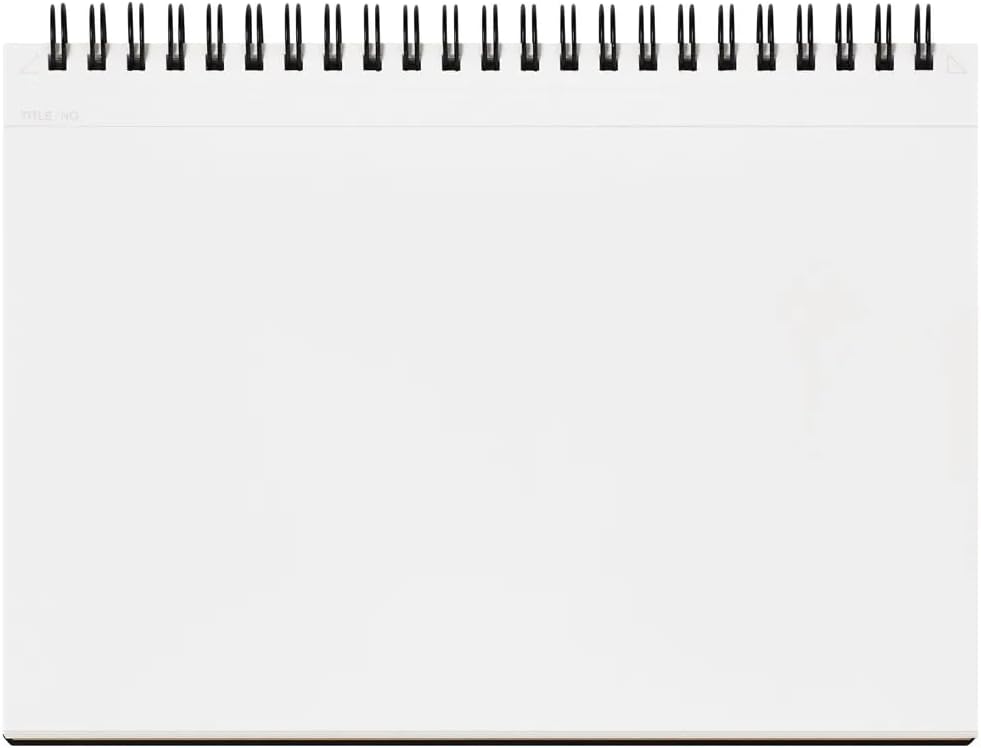 Maruman Mnemosyne Grid Notebook- Horizontal A4 Layout, 8.27" x 11.69", 70 Sheets / 140 Pages, 5mm Graph Paper Journal, Perforated Pages & Wire-Bound to Lay Flat, Black, Made in Japan