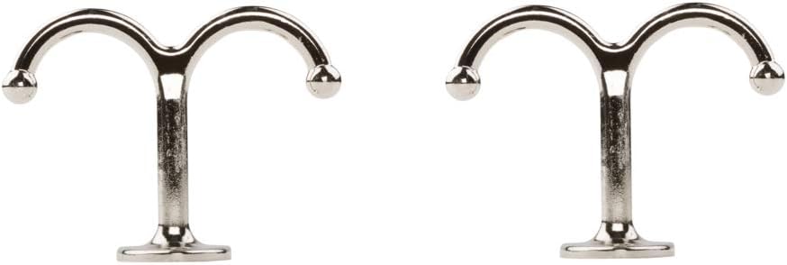 National Hardware N245-837 V165 Undershelf Coat Hooks in Nickel, 2 pack