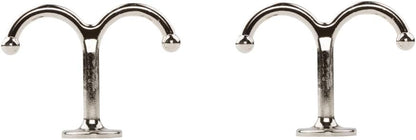 National Hardware N245-837 V165 Undershelf Coat Hooks in Nickel, 2 pack